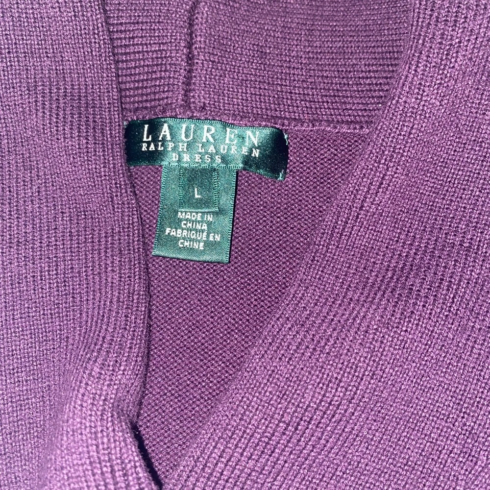 Ralph Lauren Large Knit Buckle Trim Sweater Dress